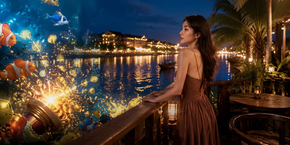 Người dùng xem thông tin hỗ trợ keonho tại quán cà phê Hội An