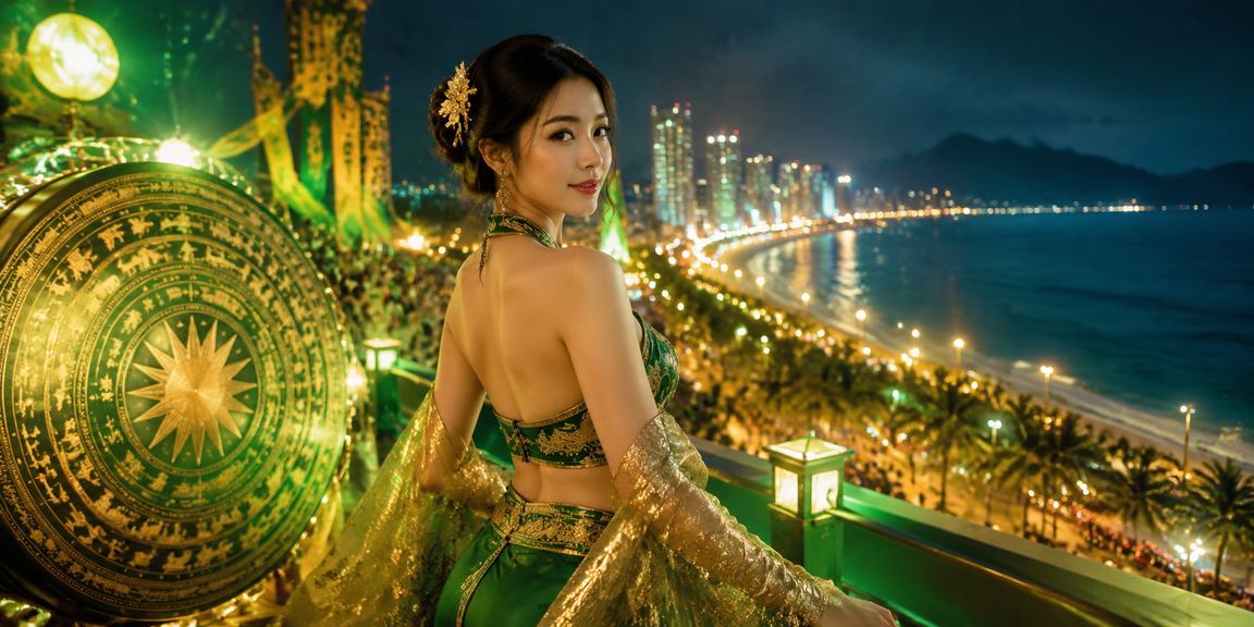 Người chơi xổ số trực tuyến tại bãi biển Nha Trang buổi chiều